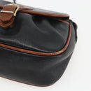 CELINE Shoulder Bag Leather Black Gold Auth BA9422-14