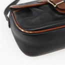 CELINE Shoulder Bag Leather Black Gold Auth BA9422-9