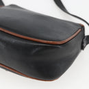 CELINE Shoulder Bag Leather Black Gold Auth BA9422-15