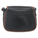 CELINE Shoulder Bag Leather Black Gold Auth BA9422-2