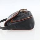 CELINE Shoulder Bag Leather Black Gold Auth BA9422-3