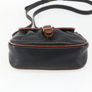 CELINE Shoulder Bag Leather Black Gold Auth BA9422-5