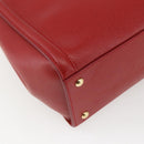 Salvatore Ferragamo Chain Vala Shoulder Bag Leather 2way Red Gold Auth BA9424V-15