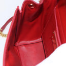 Salvatore Ferragamo Chain Vala Shoulder Bag Leather 2way Red Gold Auth BA9424V-19