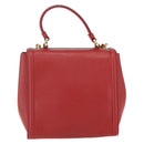 Salvatore Ferragamo Chain Vala Shoulder Bag Leather 2way Red Gold Auth BA9424V-3