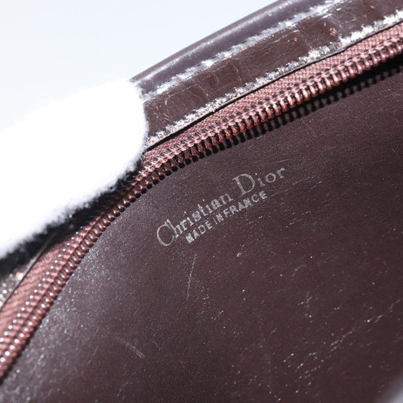 Christian Dior Trotter Canvas Shoulder Bag Beige Gold Auth BA9425