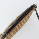 Christian Dior Trotter Canvas Shoulder Bag Beige Gold Auth BA9425-6