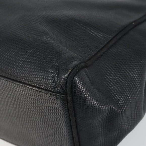 Salvatore Ferragamo Vala Tote Bag Leather Black Gold Auth BA9428