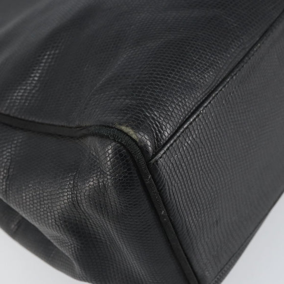 Salvatore Ferragamo Vala Tote Bag Leather Black Gold Auth BA9428