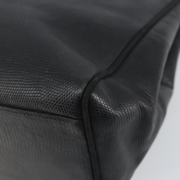 Salvatore Ferragamo Vala Tote Bag Leather Black Gold Auth BA9428