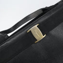 Salvatore Ferragamo Vala Tote Bag Leather Black Gold Auth BA9428-14