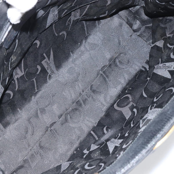 Salvatore Ferragamo Vala Tote Bag Leather Black Gold Auth BA9428