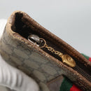 GUCCI GG Supreme Web Sherry Line Tote Bag PVC Beige Green Red Auth BA943-10