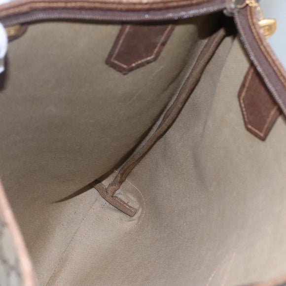 GUCCI GG Supreme Web Sherry Line Tote Bag PVC Beige Green Red Auth BA943