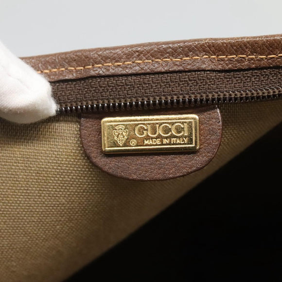 GUCCI GG Supreme Web Sherry Line Tote Bag PVC Beige Green Red Auth BA943