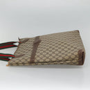 GUCCI GG Supreme Web Sherry Line Tote Bag PVC Beige Green Red Auth BA943-3