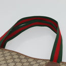GUCCI GG Supreme Web Sherry Line Tote Bag PVC Beige Green Red Auth BA943-8