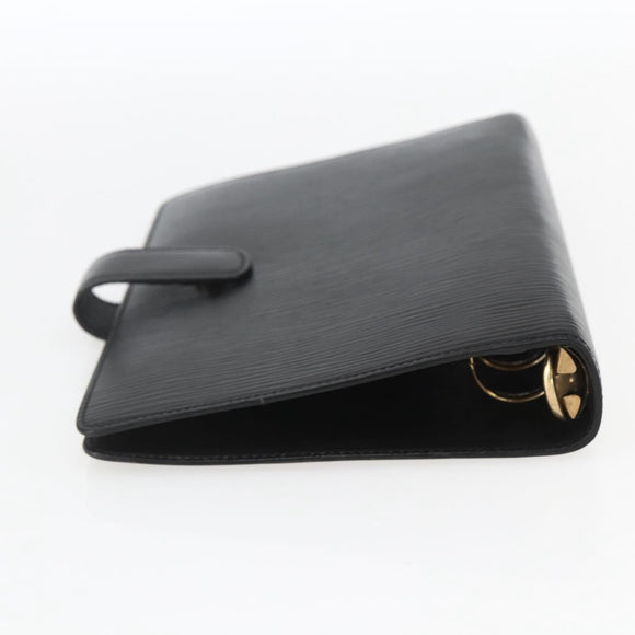 LOUIS VUITTON Epi Agenda MM Day Planner Cover Black R20042 LV Auth BA9435