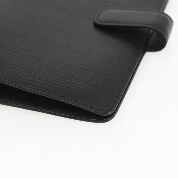 LOUIS VUITTON Epi Agenda MM Day Planner Cover Black R20042 LV Auth BA9435