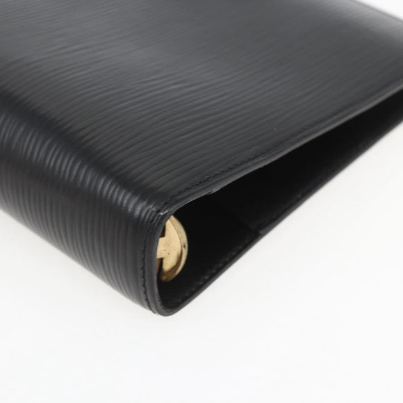 LOUIS VUITTON Epi Agenda MM Day Planner Cover Black R20042 LV Auth BA9435