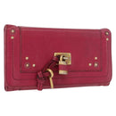 Chloe Paddington Long Wallet Leather Pink Gold Auth BA9436-1
