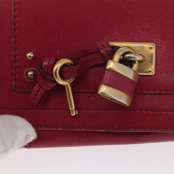 Chloe Paddington Long Wallet Leather Pink Gold Auth BA9436
