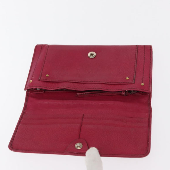 Chloe Paddington Long Wallet Leather Pink Gold Auth BA9436