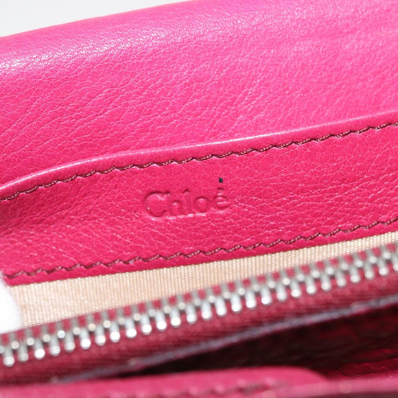 Chloe Paddington Long Wallet Leather Pink Gold Auth BA9436