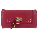 Chloe Paddington Long Wallet Leather Pink Gold Auth BA9436-2