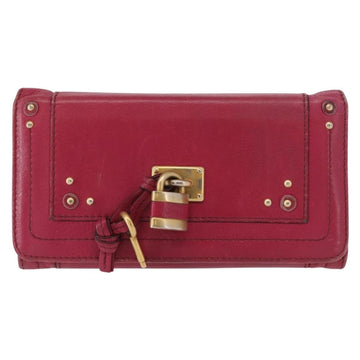 Chloe Paddington Long Wallet Leather Pink Gold Auth BA9436 - 0