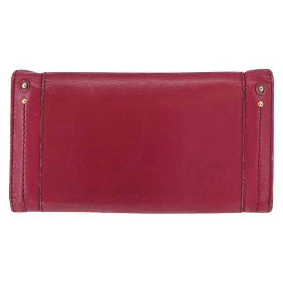 Chloe Paddington Long Wallet Leather Pink Gold Auth BA9436