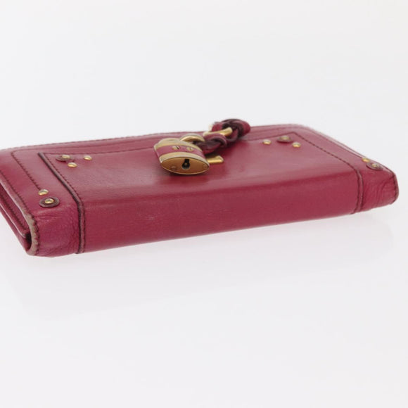 Chloe Paddington Long Wallet Leather Pink Gold Auth BA9436