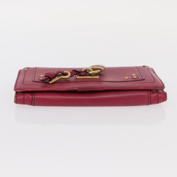Chloe Paddington Long Wallet Leather Pink Gold Auth BA9436