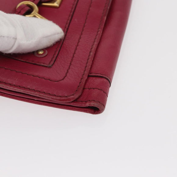 Chloe Paddington Long Wallet Leather Pink Gold Auth BA9436