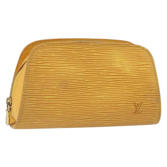LOUIS VUITTON Epi Dauphine PM Pouch Yellow M48449 LV Auth BA9437