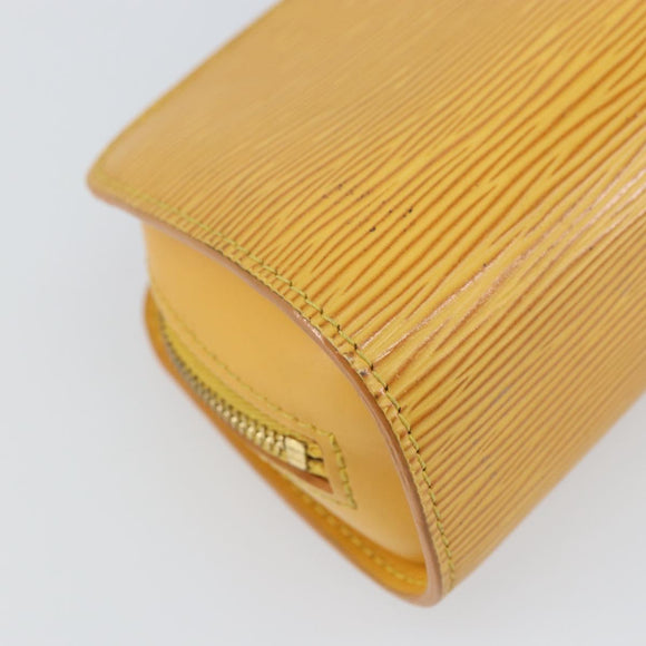 LOUIS VUITTON Epi Dauphine PM Pouch Yellow M48449 LV Auth BA9437