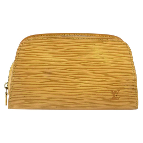 LOUIS VUITTON Epi Dauphine PM Pouch Yellow M48449 LV Auth BA9437