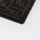 FENDI Zucca Canvas Long Wallet Black Brown Auth BA9439V-15