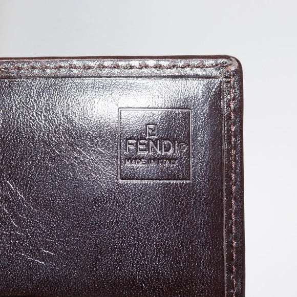 FENDI Zucca Canvas Long Wallet Black Brown Auth BA9439V