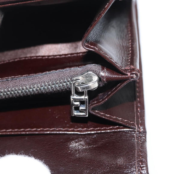 FENDI Zucca Canvas Long Wallet Black Brown Auth BA9439V