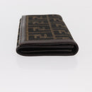 FENDI Zucca Canvas Long Wallet Black Brown Auth BA9439V-3
