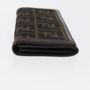 FENDI Zucca Canvas Long Wallet Black Brown Auth BA9439V-4