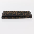 FENDI Zucca Canvas Long Wallet Black Brown Auth BA9439V-6