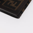 FENDI Zucca Canvas Long Wallet Black Brown Auth BA9439V-7