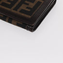 FENDI Zucca Canvas Long Wallet Black Brown Auth BA9439V-14