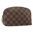 LOUIS VUITTON Damier Ebene Pochette Cosmetic PM Pouch N47516 LV Auth BA9448-1