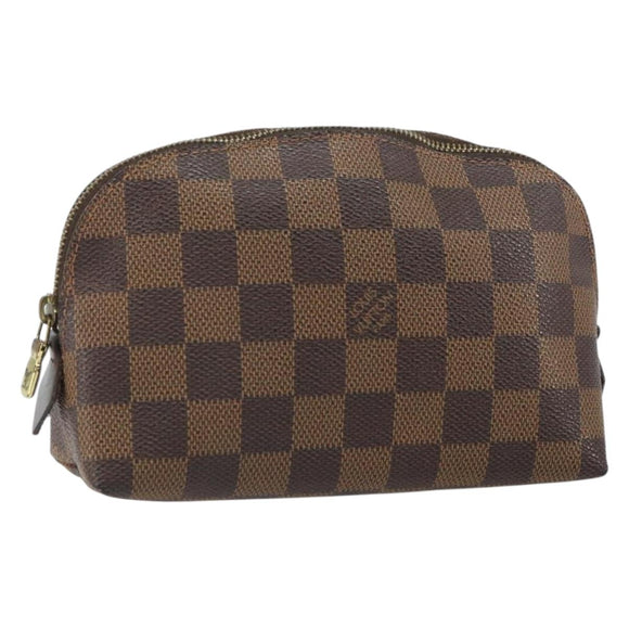LOUIS VUITTON Damier Ebene Pochette Cosmetic PM Pouch N47516 LV Auth BA9448