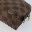 LOUIS VUITTON Damier Ebene Pochette Cosmetic PM Pouch N47516 LV Auth BA9448-15