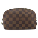 LOUIS VUITTON Damier Ebene Pochette Cosmetic PM Pouch N47516 LV Auth BA9448-13