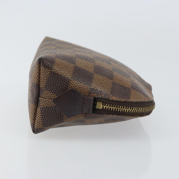 LOUIS VUITTON Damier Ebene Pochette Cosmetic PM Pouch N47516 LV Auth BA9448